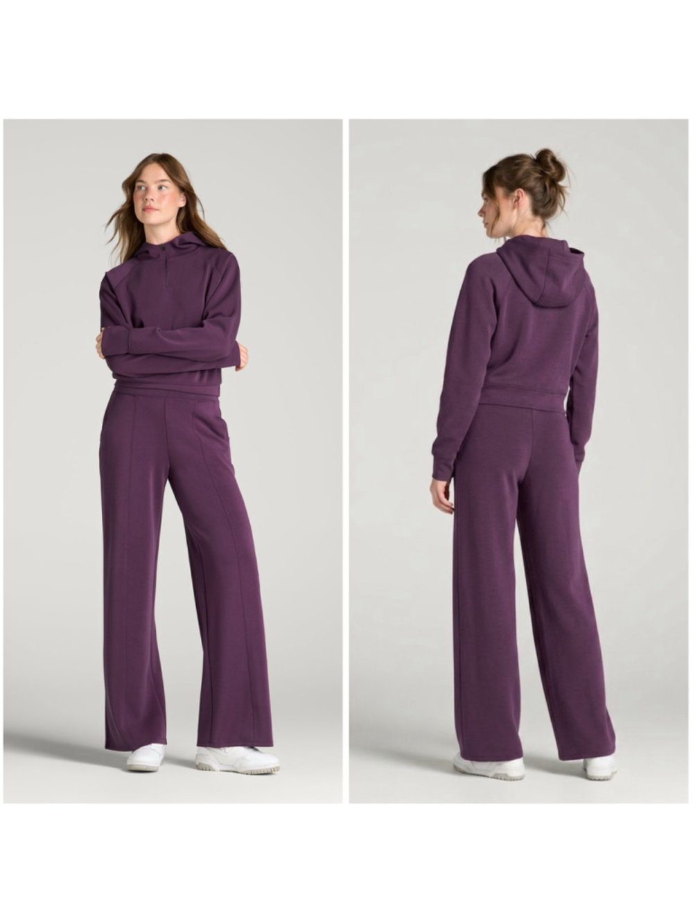 American Tall Soft Motion Wide Leg Ultra High Rise Pant Aubergine Size Medium XT